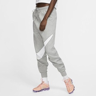 Pantaloni Nike Sportswear Swoosh Fleece Dama Gri Inchis Albi | EMPJ-60259